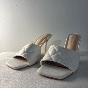 Princess Polly White Quilted Heels